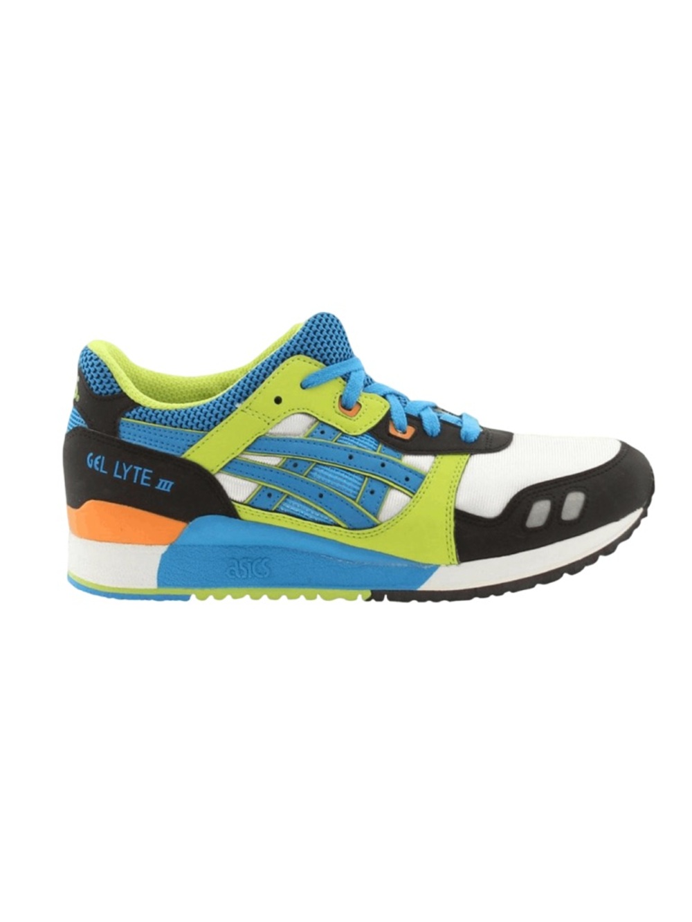 Asics Gel Lyte III Sneakers - Blue, Lime, Orange, Black, White Size 11
